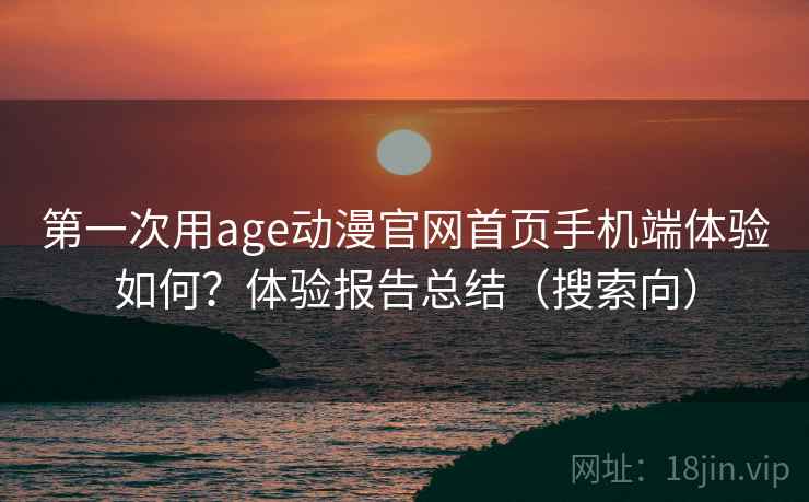 第一次用age动漫官网首页手机端体验如何？体验报告总结（搜索向）