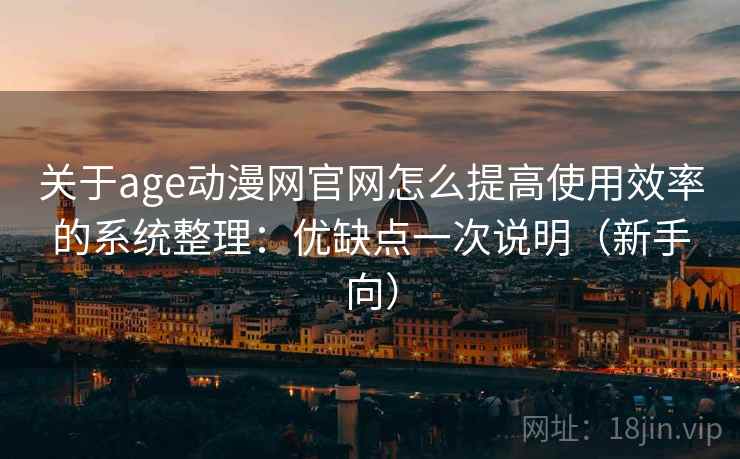 关于age动漫网官网怎么提高使用效率的系统整理：优缺点一次说明（新手向）