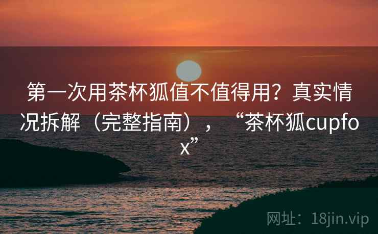 第一次用茶杯狐值不值得用？真实情况拆解（完整指南），“茶杯狐cupfox”